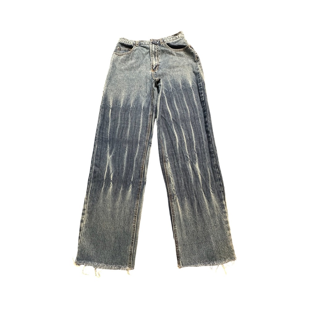 BDG High Rise Baggy Jeans Womens 28x29 Blue Whiskered Denim Wide Leg Boho